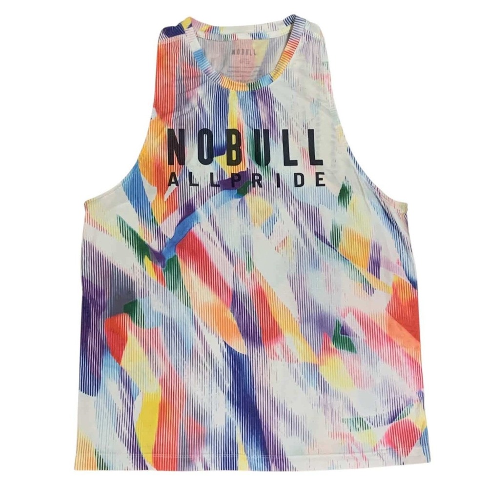 NOBULL Muscle Tank Women Large Rainbow All Pride Graphic Sleeveless Gym Top